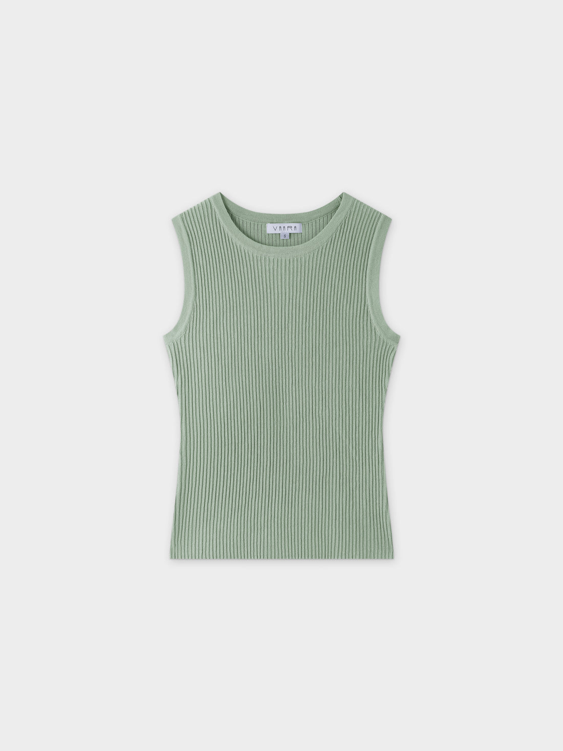 Sleeveless Ribbed Crew-Seafoam