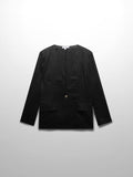 Linen Blazer-Black