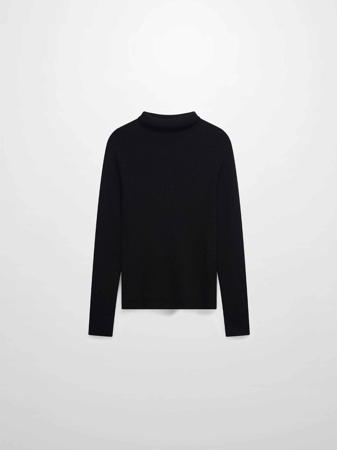 Lurex Ribbed Knit Turtleneck-Black