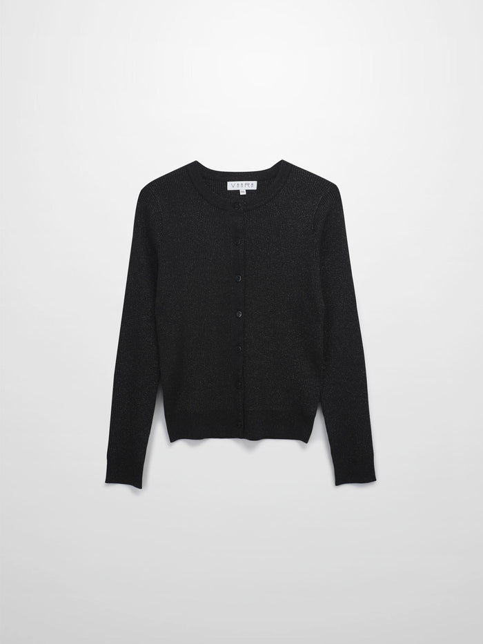 Lurex Ribbed Sweater-Black
