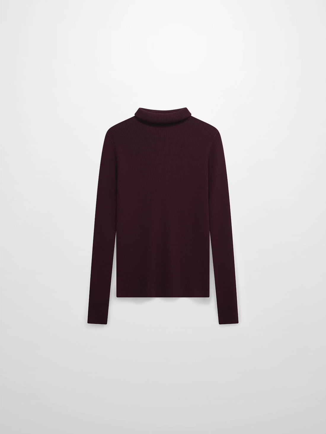 Knit Ribbed Turtleneck-Eggplant