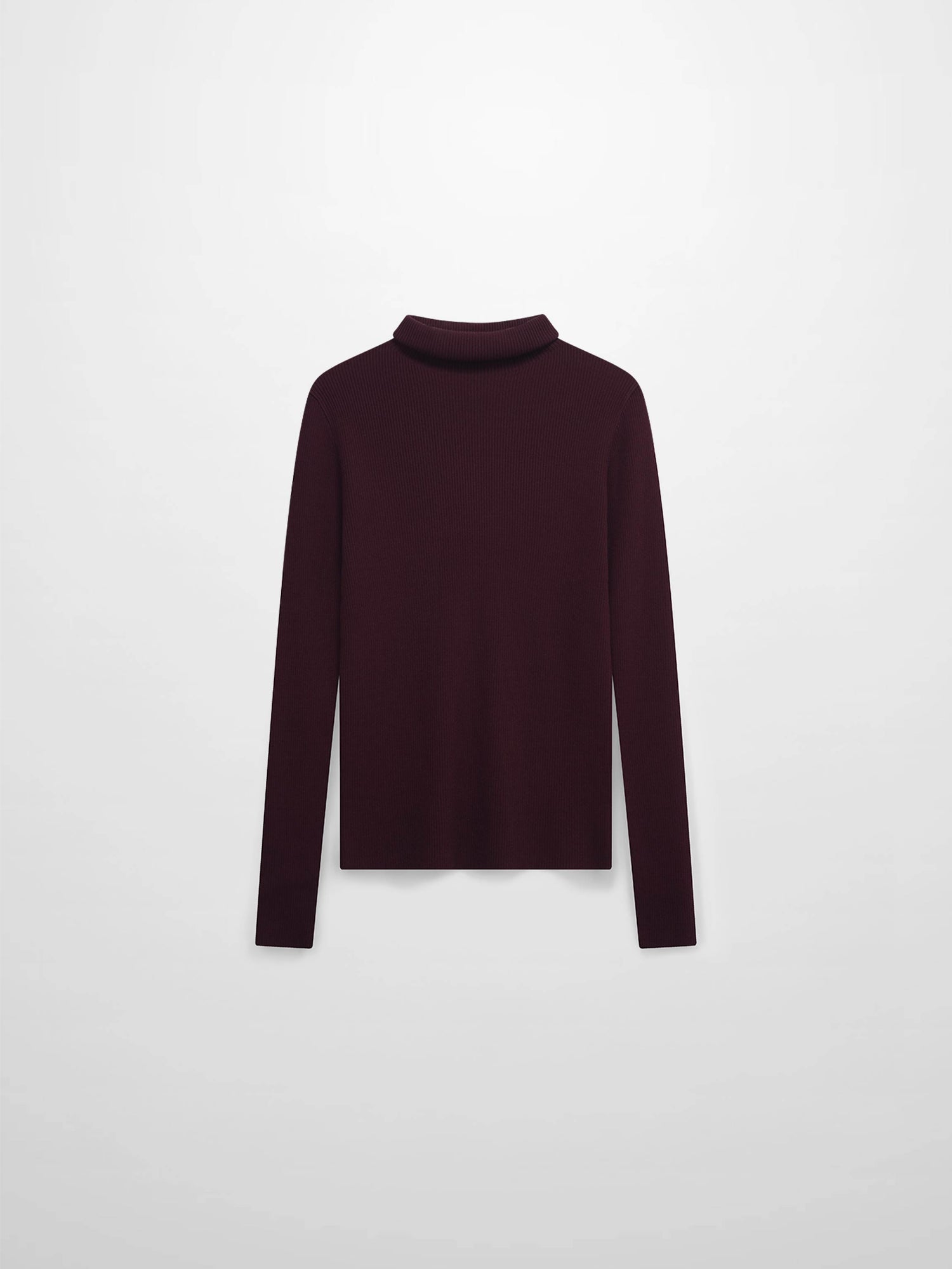 Knit Ribbed Turtleneck-Eggplant