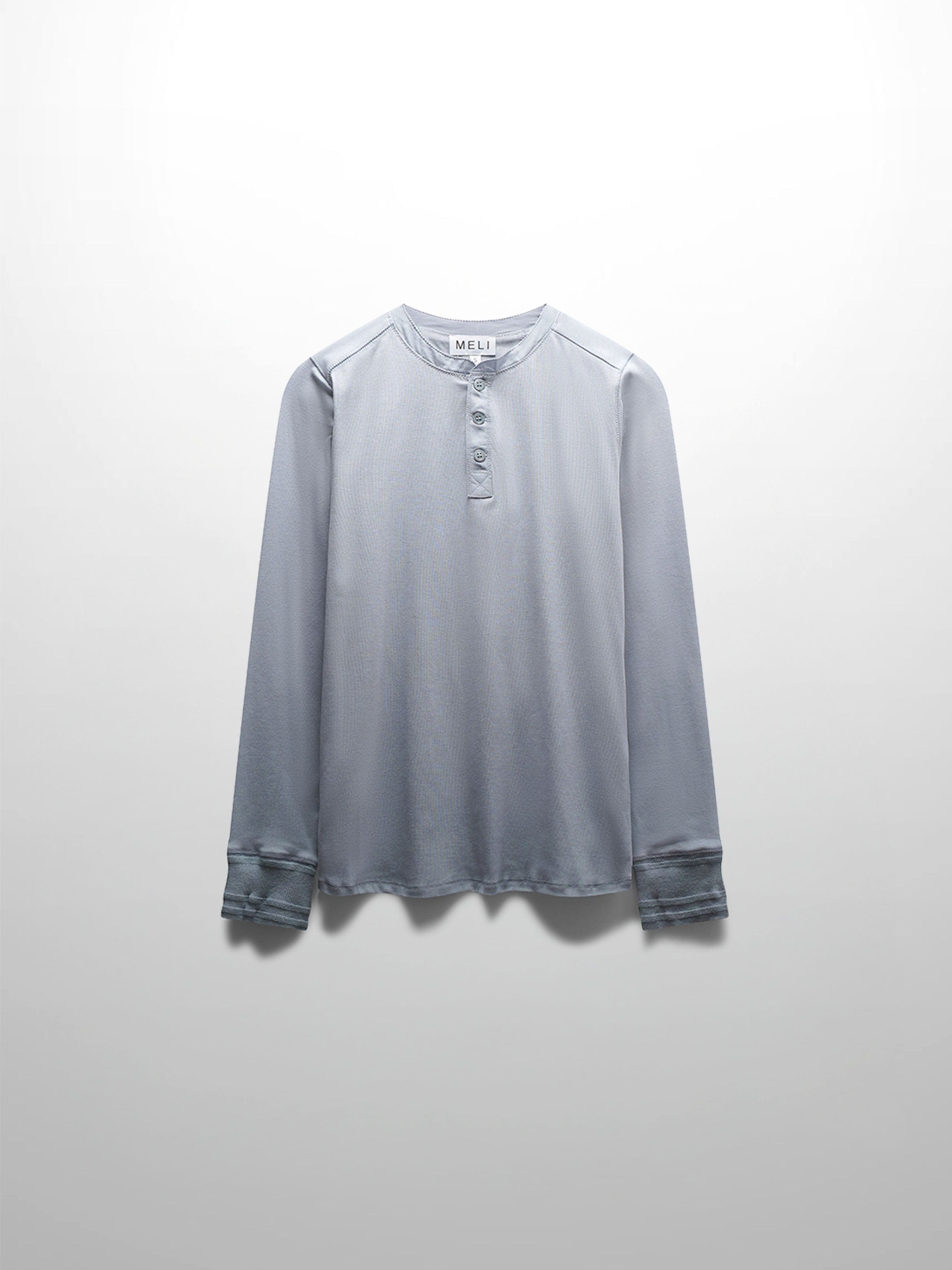 Trim Detail Henley-Grey/Blue