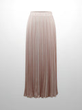 Crepe Pleated Maxi Skirt-Pink
