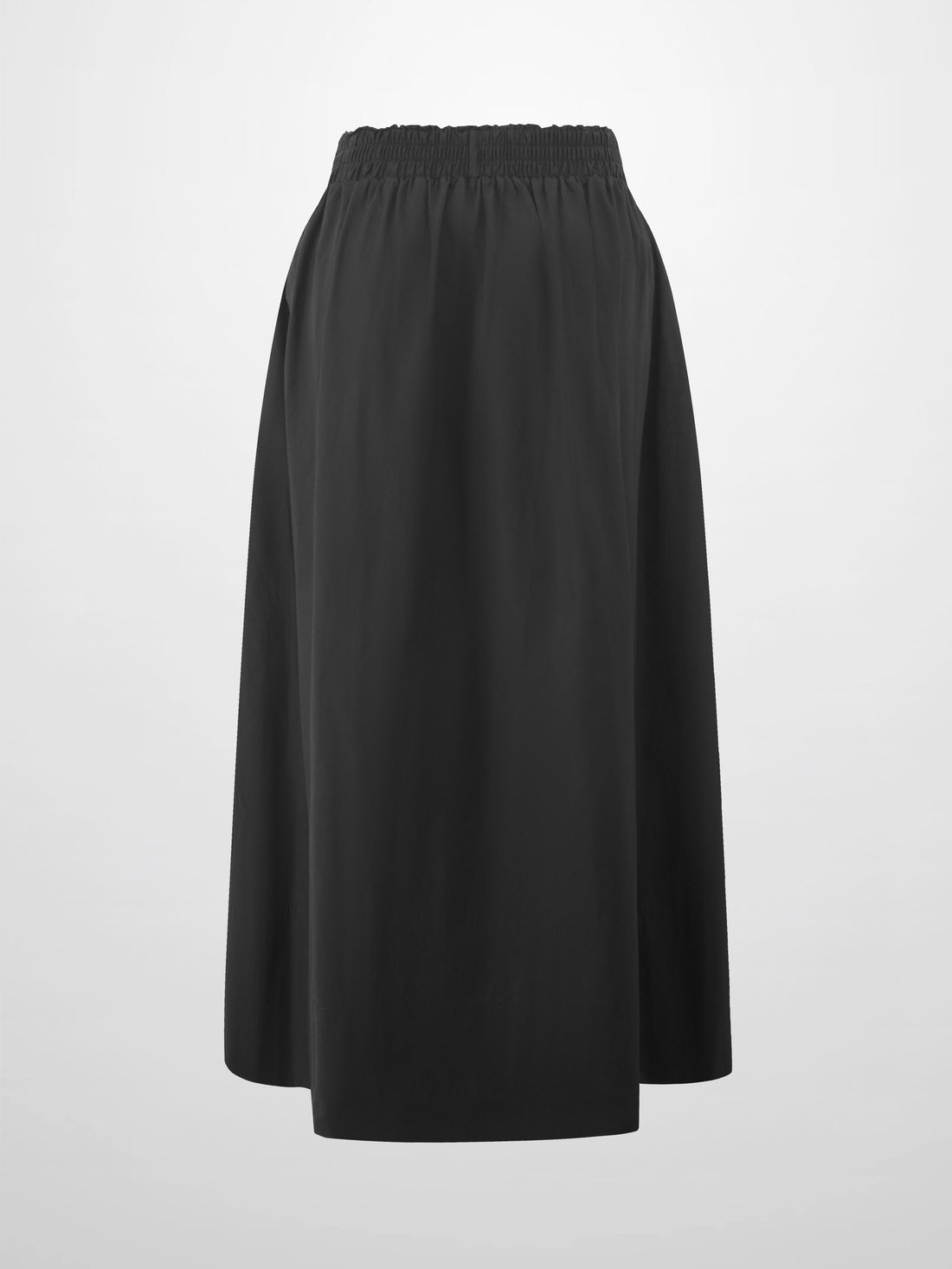Elastic Waist Gathered Skirt-Black