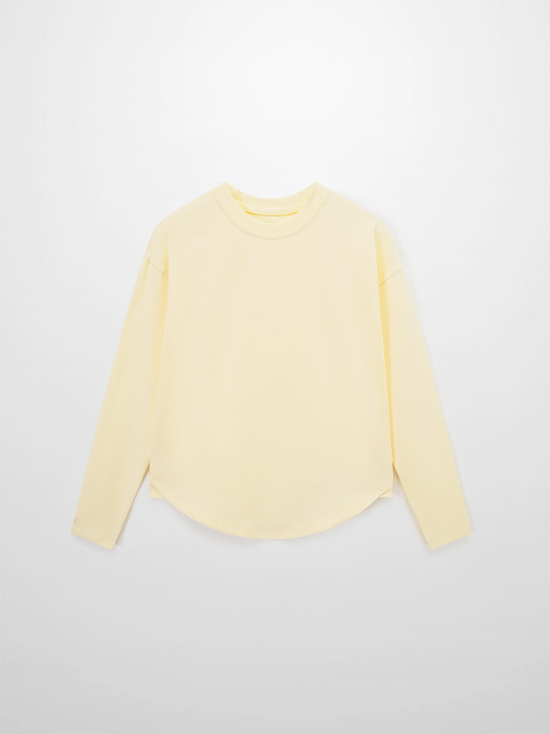 Oversized Rounded Hem T-Shirt-Yellow