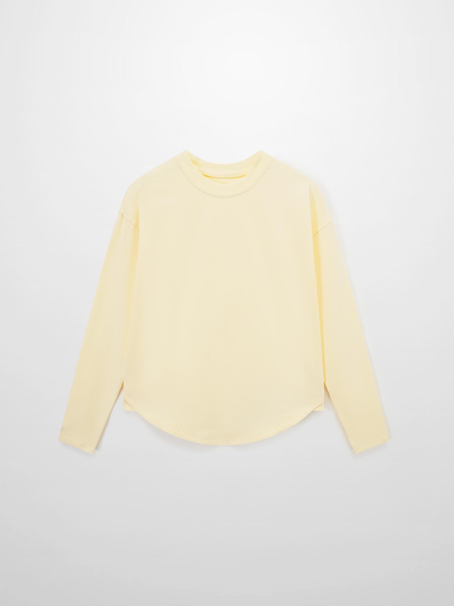 Oversized Rounded Hem T-Shirt-Yellow