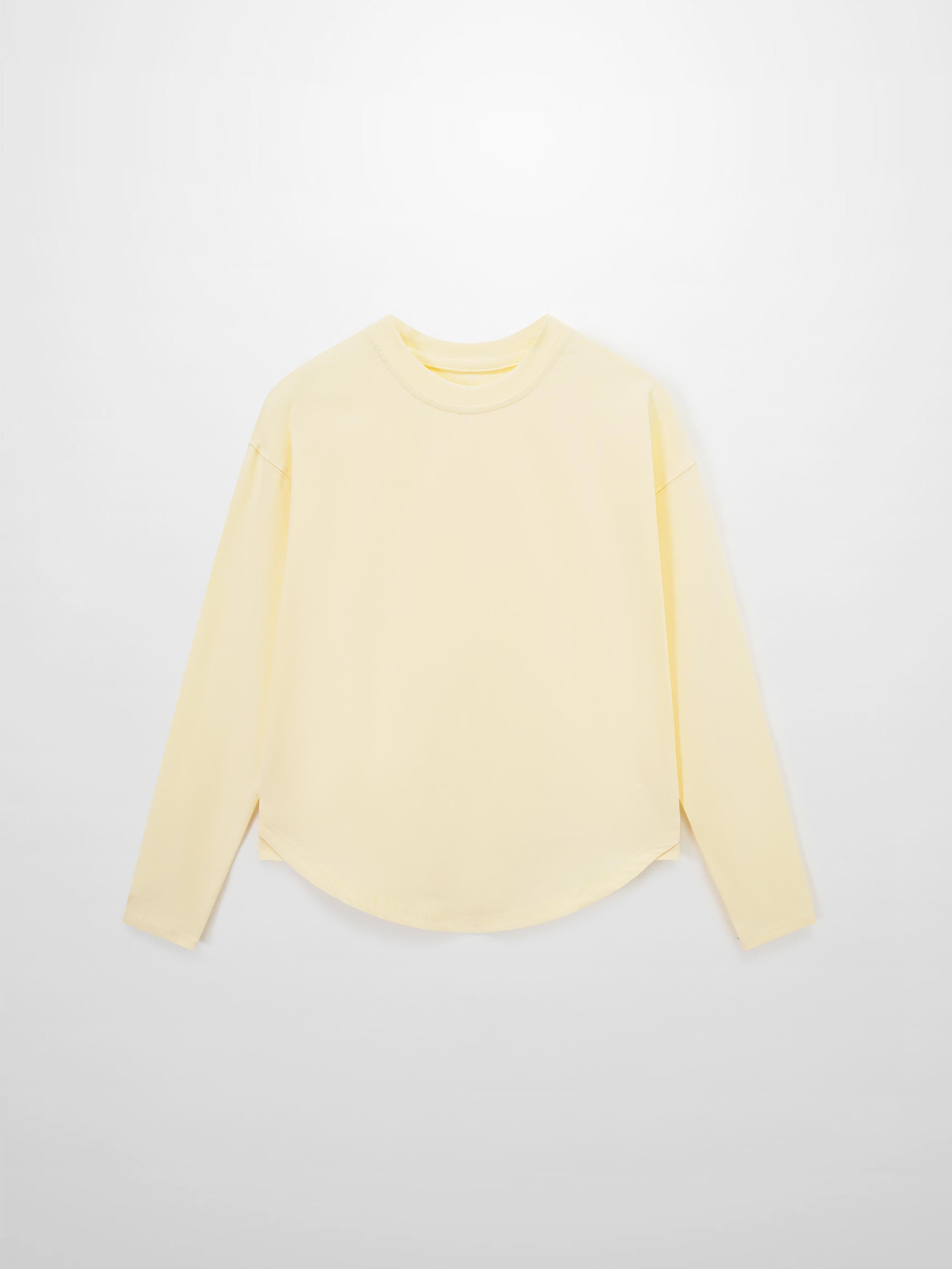 Oversized Rounded Hem T-Shirt-Yellow