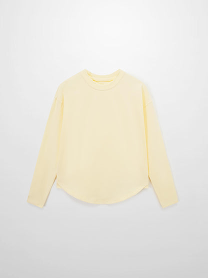 Oversized Rounded Hem T-Shirt-Yellow