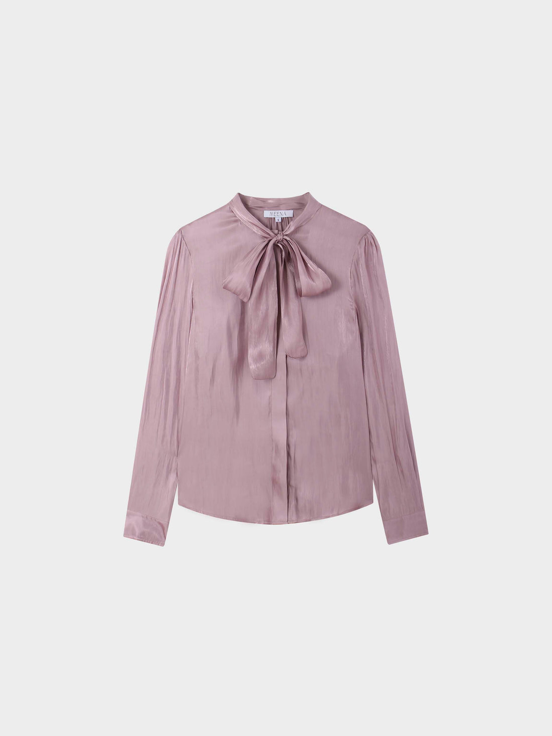 Shimmer Tie Blouse-Mauve