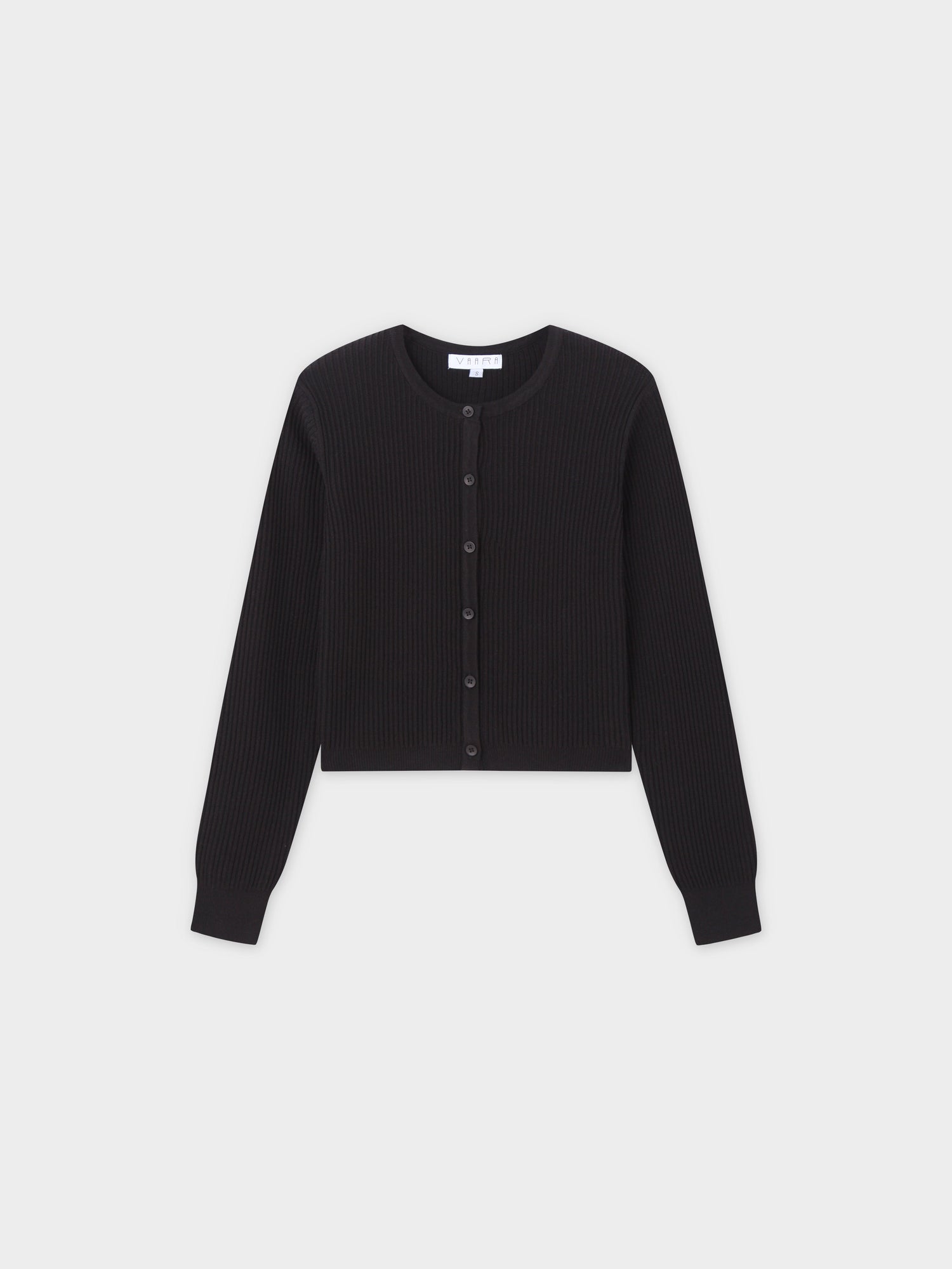 Button Down Ribbed Cardigan-Black