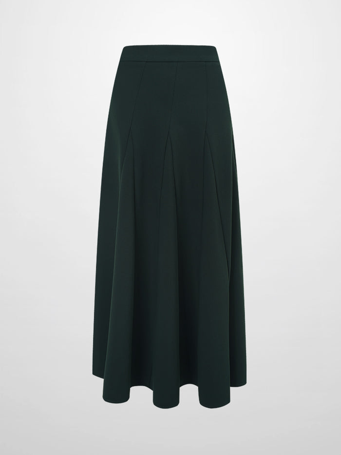 V Paneled Maxi Skirt-Green