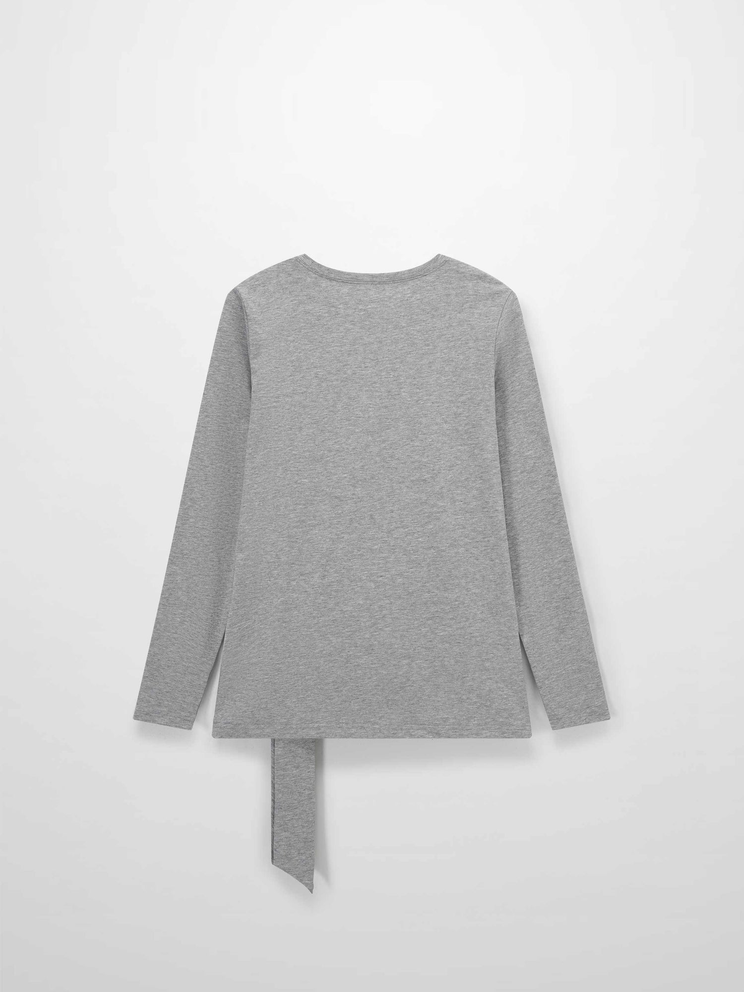 Side Tie T-Shirt-Heathered Grey