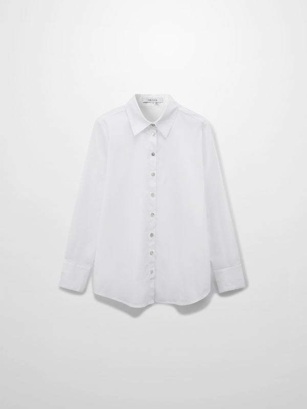 Cotton Button Down Blouse-White