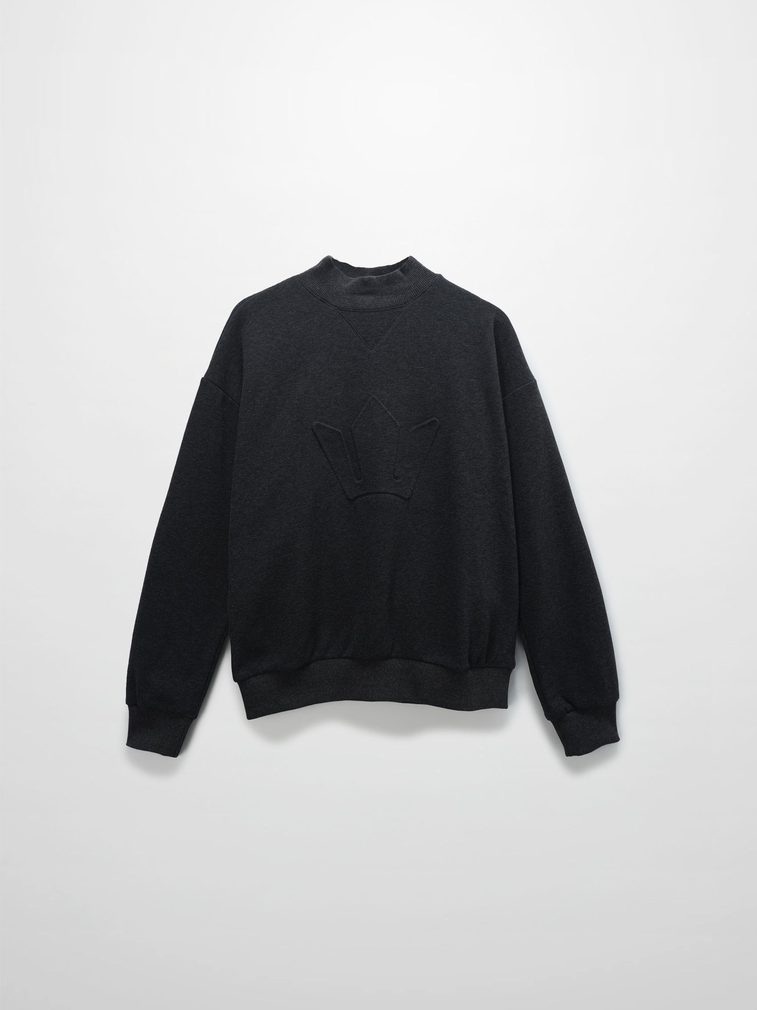 Embossed Crown Sweatshirt-Dark Heathered Grey