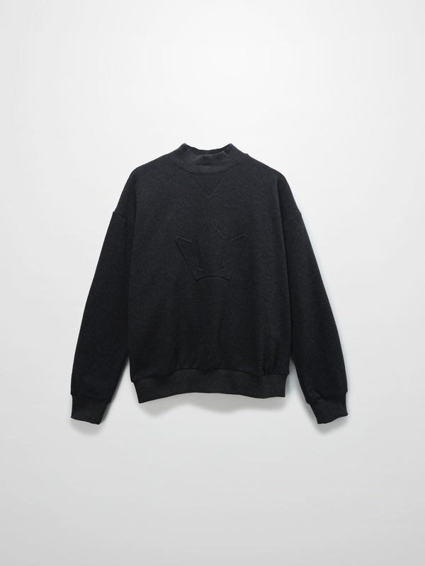 Embossed Crown Sweatshirt-Dark Heathered Grey