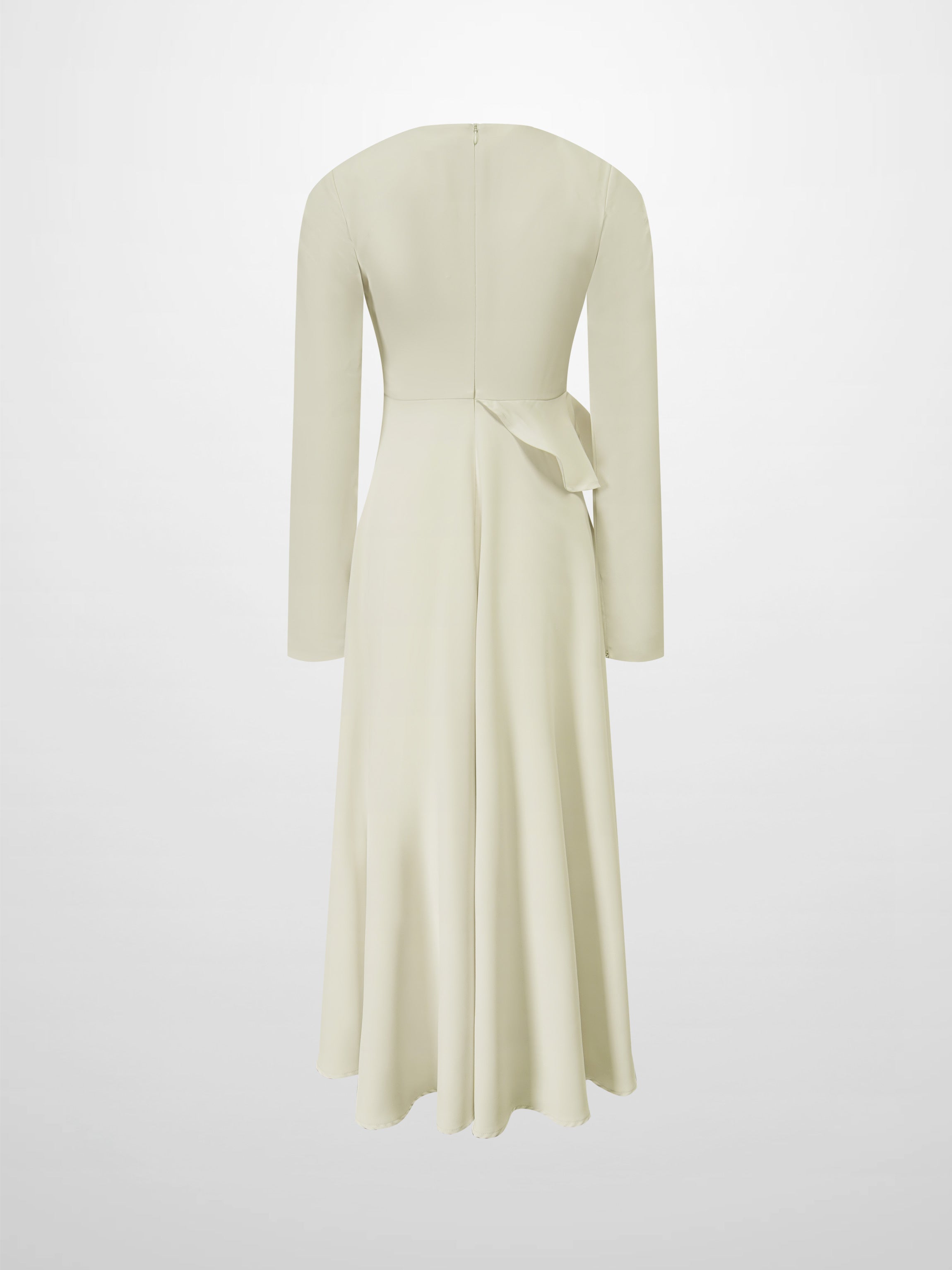 Waist Ruffle Dress-Cream