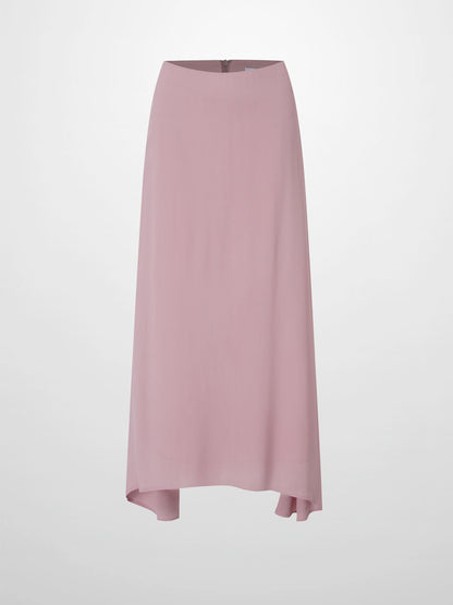Curved Hem Maxi Skirt-Mauve