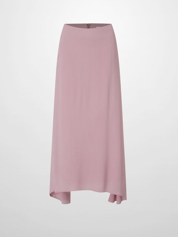 Curved Hem Maxi Skirt-Mauve