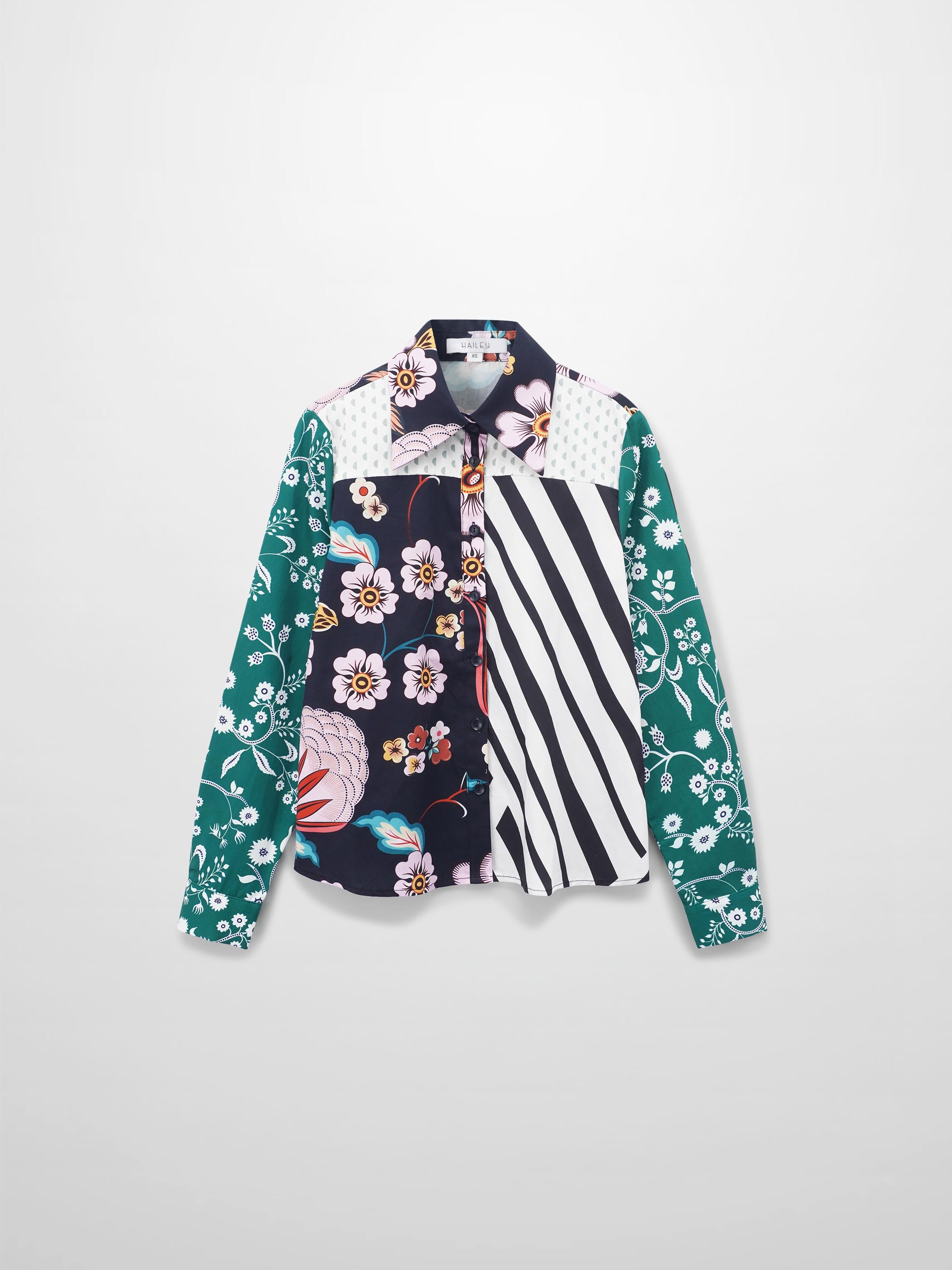 Mix Print Cotton Blouse-Mixed Print