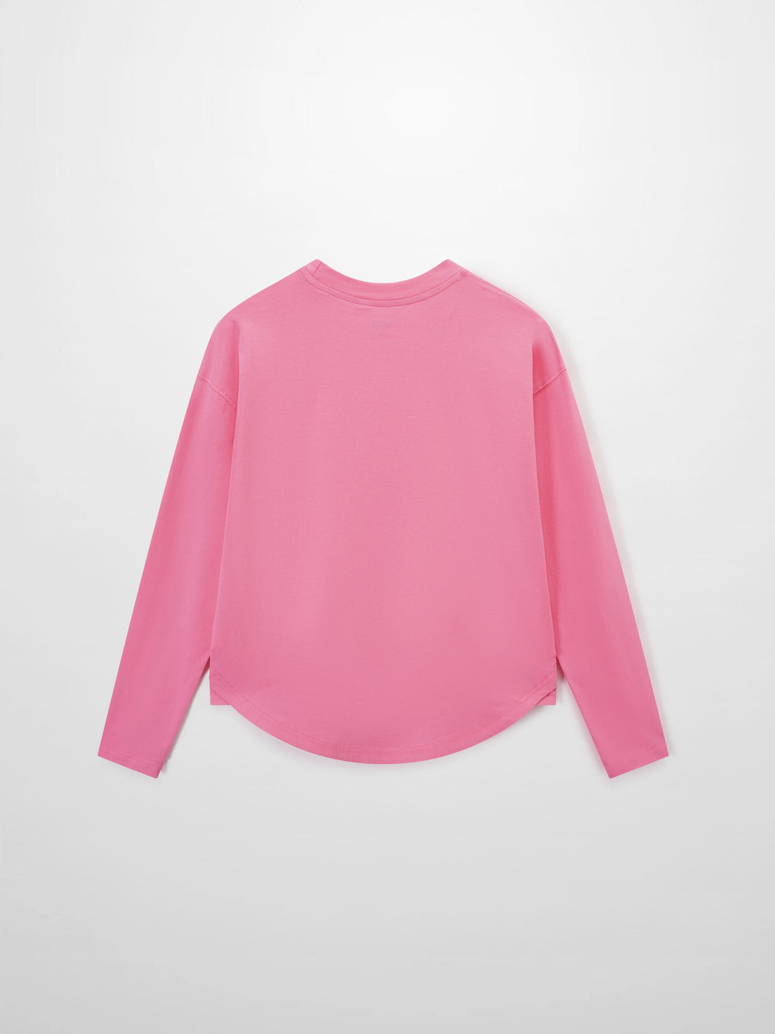 Oversized Rounded Hem T-Shirt-Pink