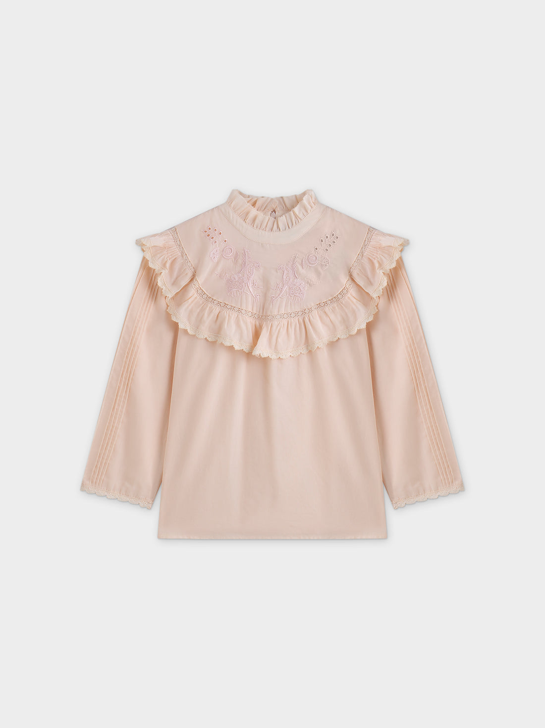 Eyelet Trimmed Blouse-Peach