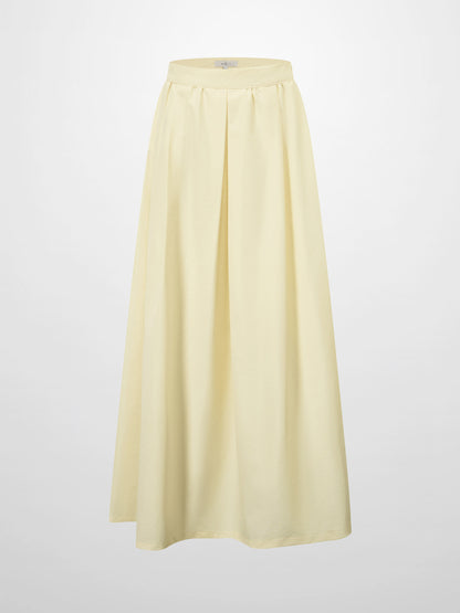 Waisted Full Taffeta Skirt-Butter Yellow