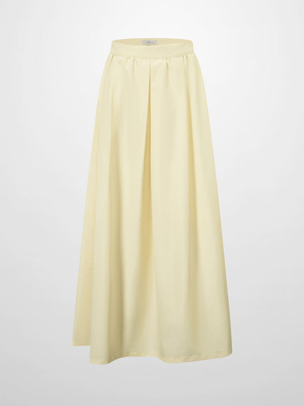 Waisted Full Taffeta Skirt-Butter Yellow