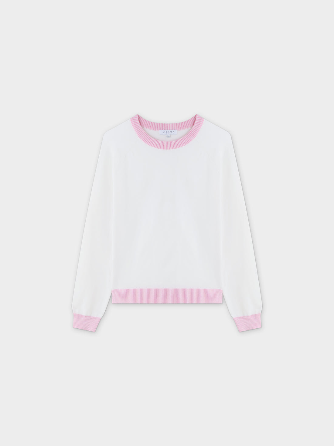 Side Print Sweater- White/Pink