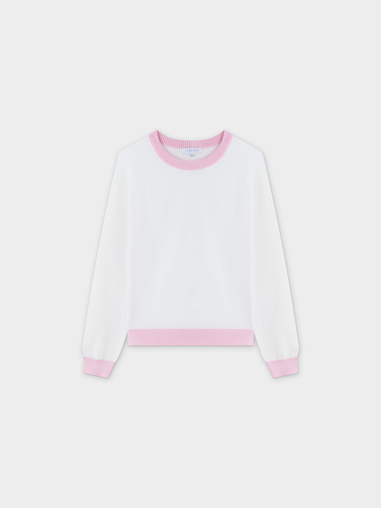 Side Print Sweater- White/Pink