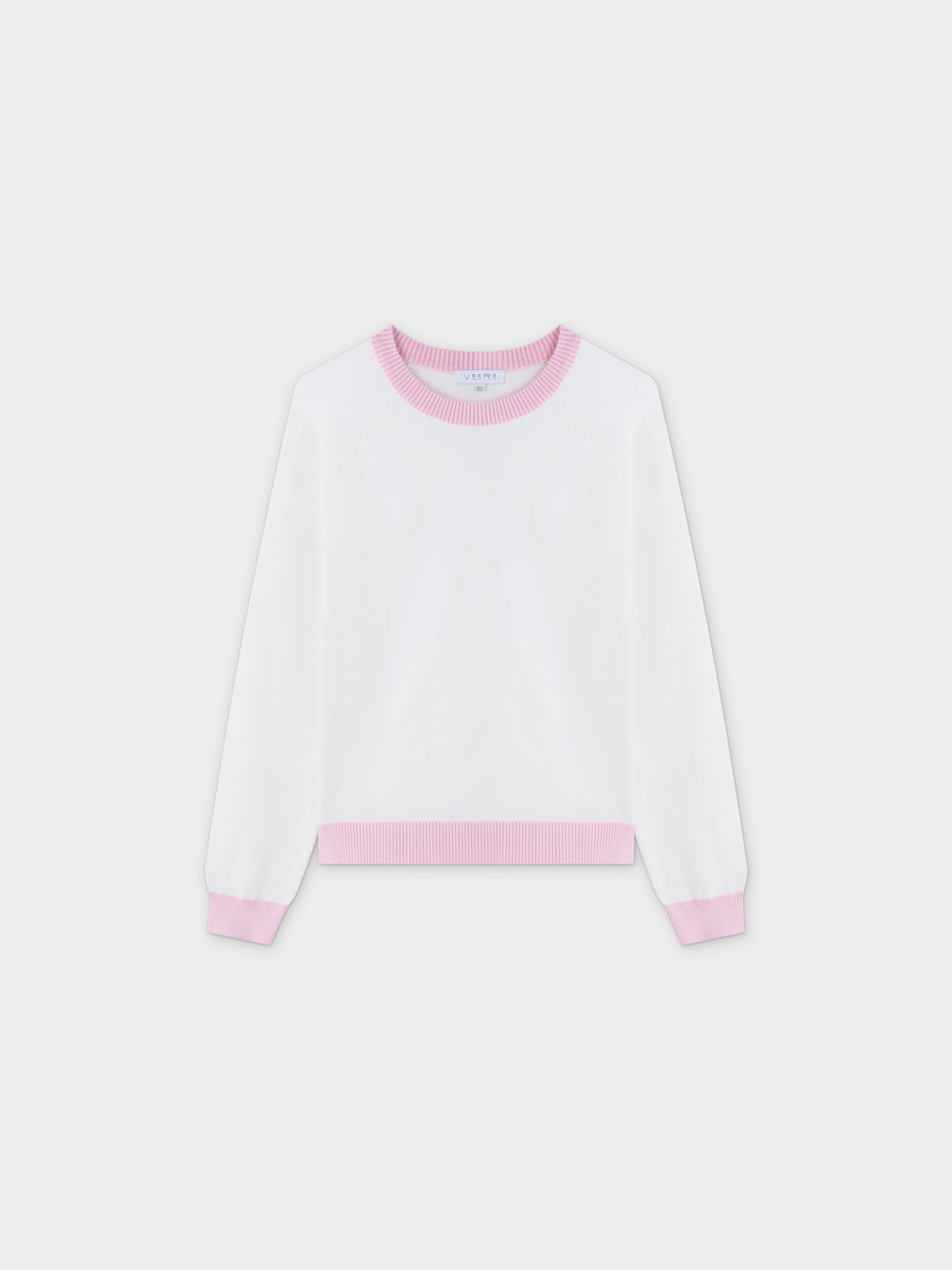 Side Print Sweater- White/Pink