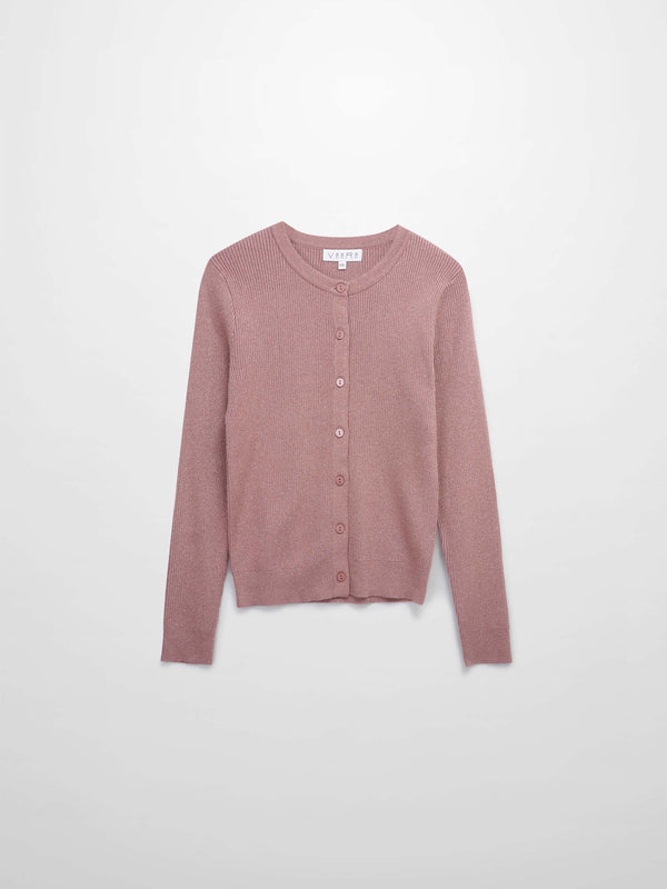 Lurex Ribbed Sweater-Mauve
