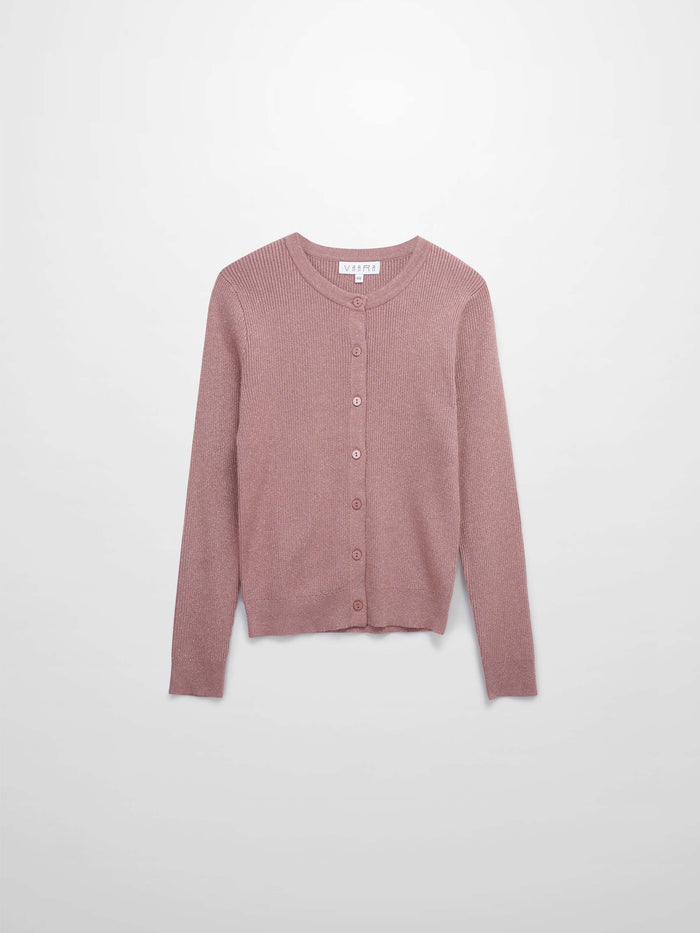Lurex Ribbed Sweater-Mauve