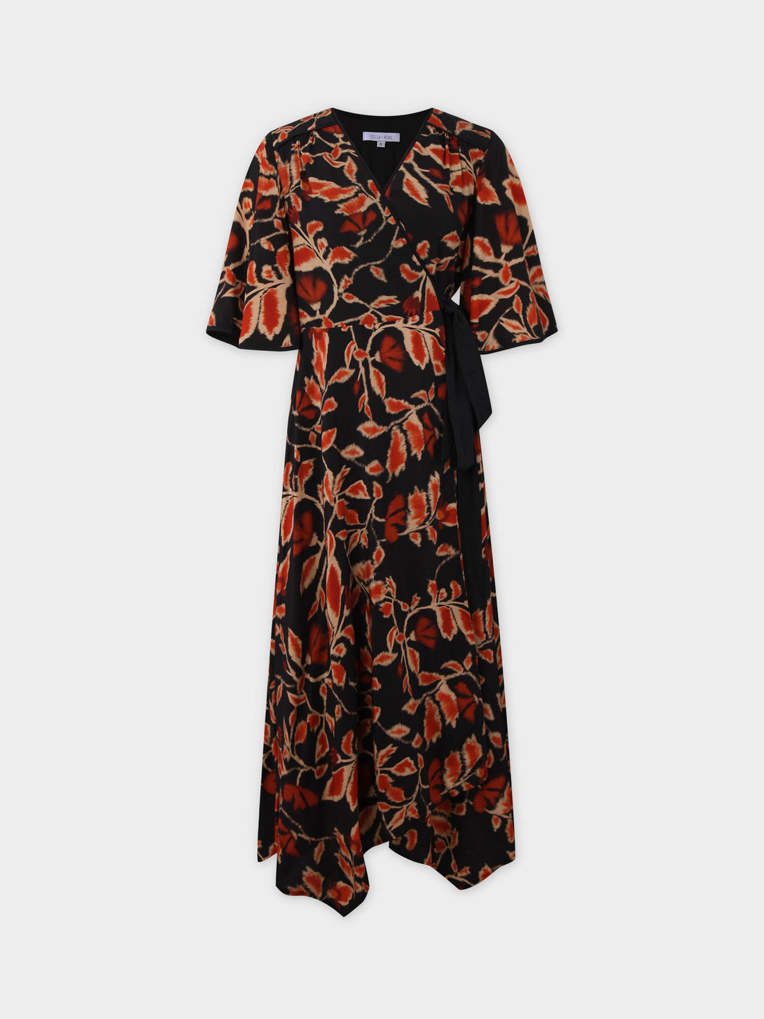 Flutter Sleeve Wrap Dress-Marigold