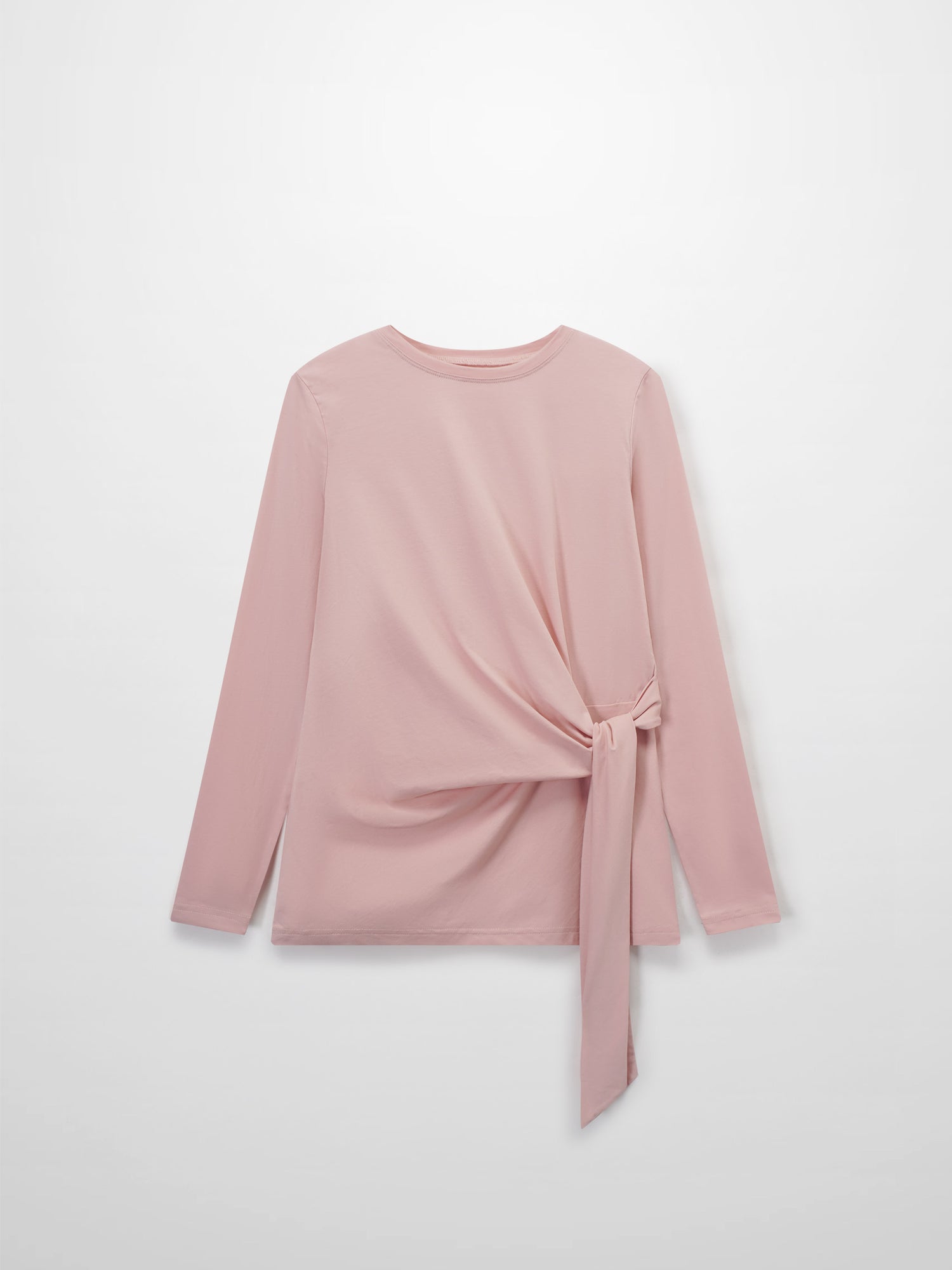 Side Tie T-Shirt-Pink