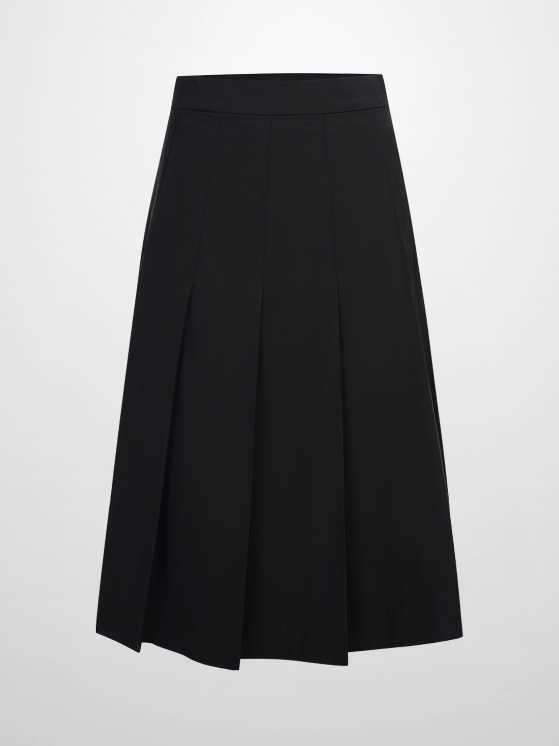 Taffeta Pleat Skirt 26"-Black