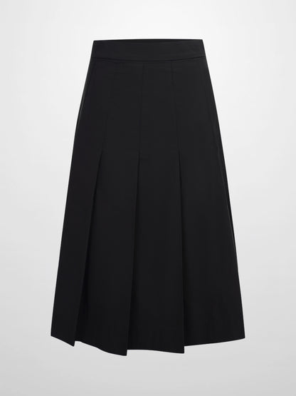 Taffeta Pleat Skirt 26"-Black