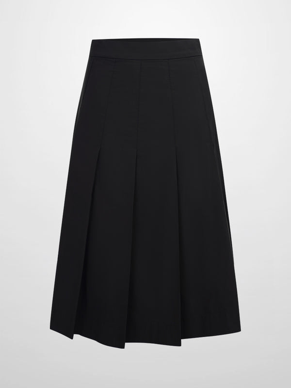 Taffeta Pleat Skirt 26"-Black