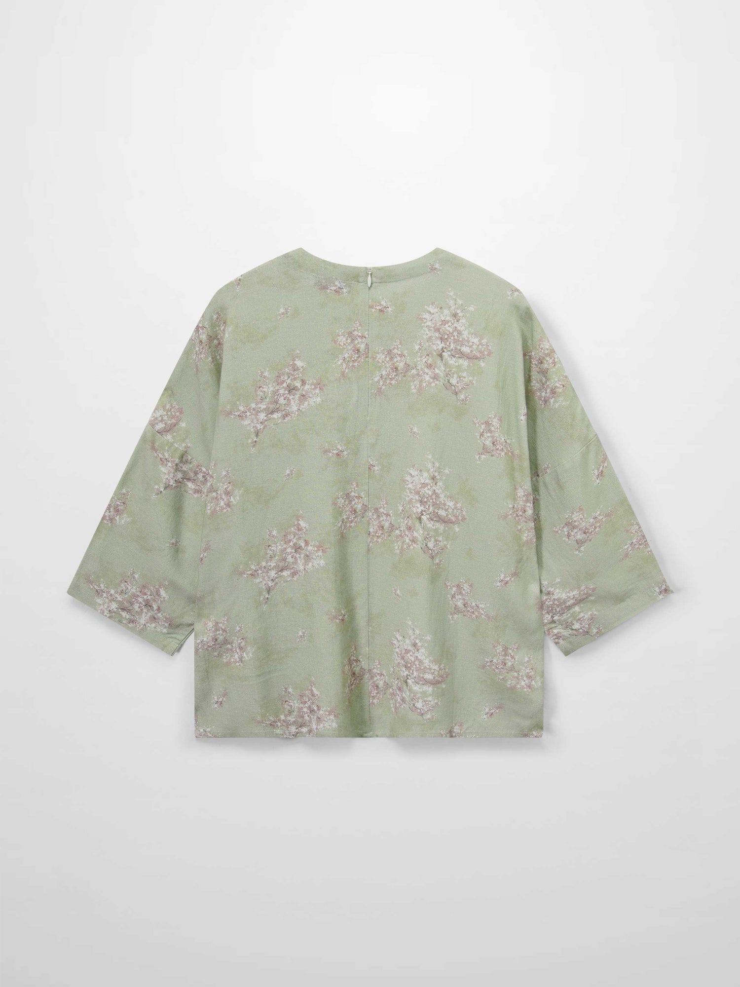 Linen Blend Crop Swing Top-Soft Floral