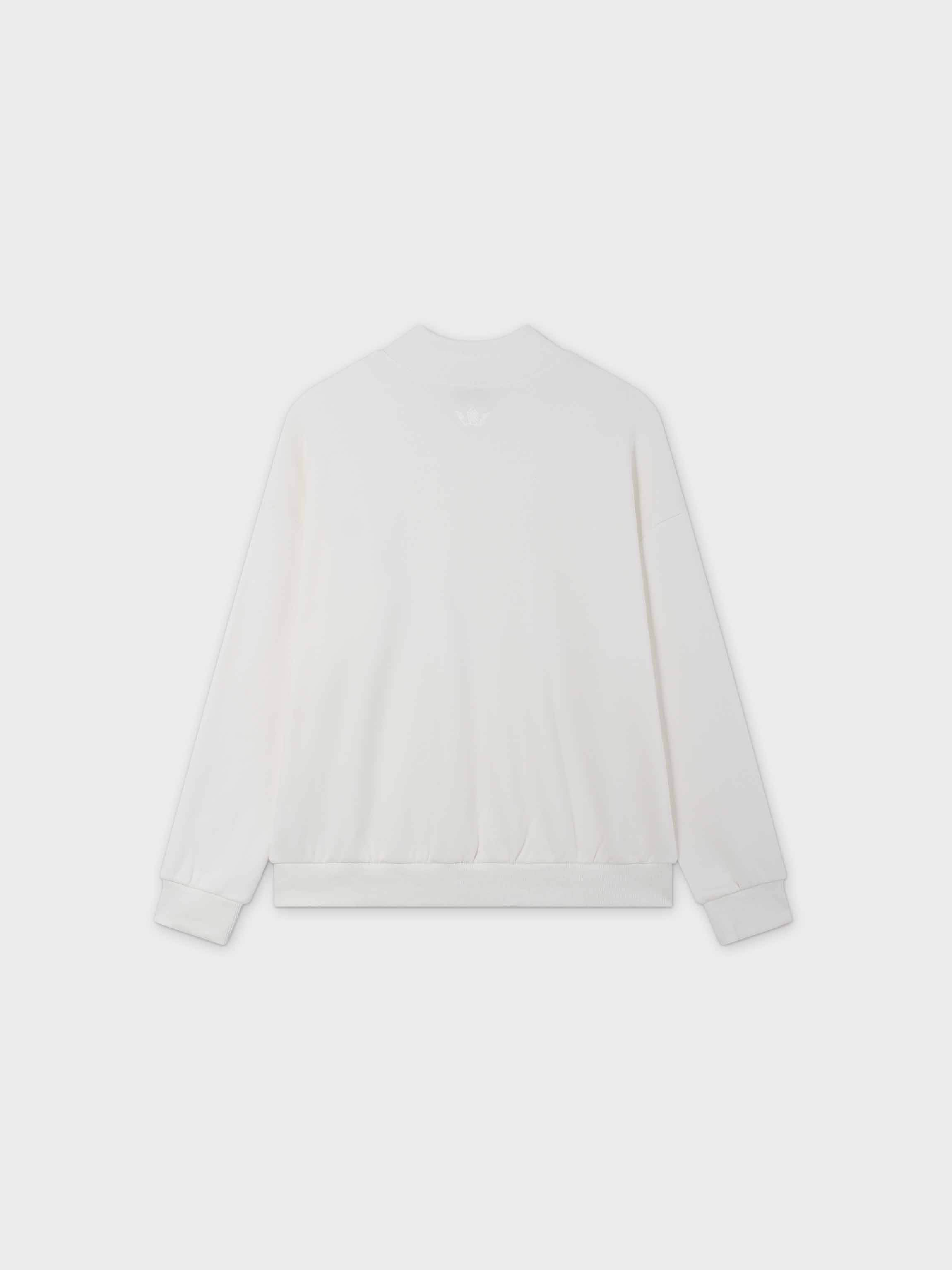 High Neck Sweatshirt-Cream