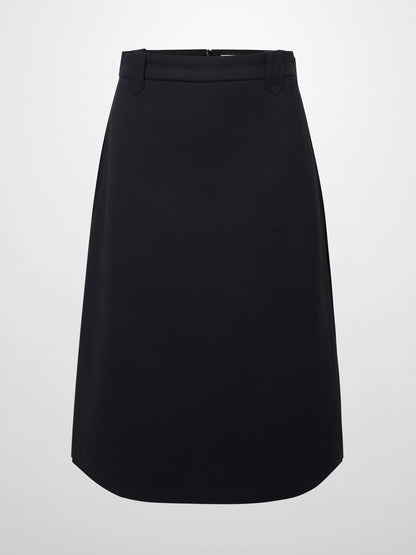 Basic A-Line Skirt-Black