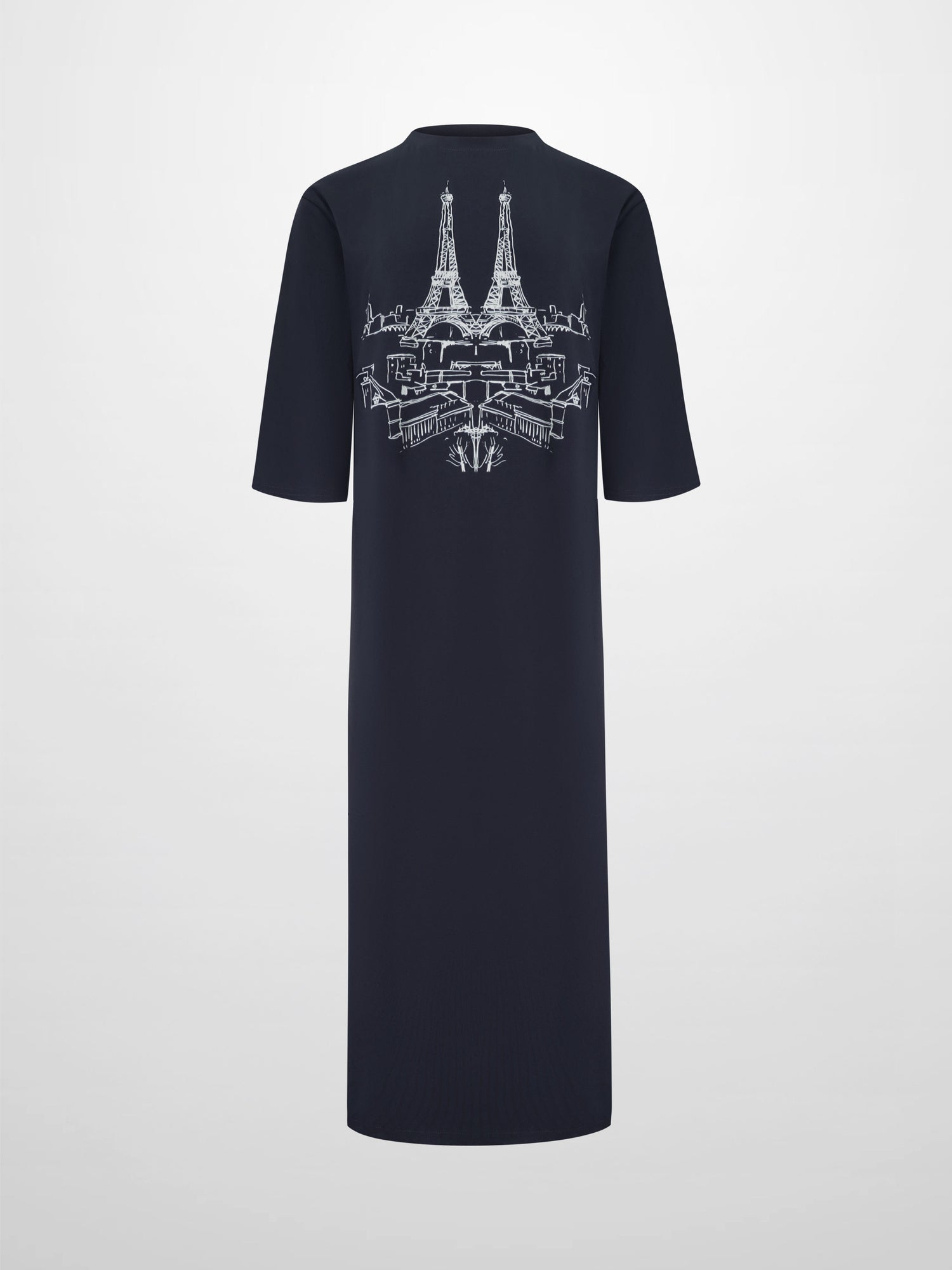 Maxi T-Shirt Dress-Navy/White Tower