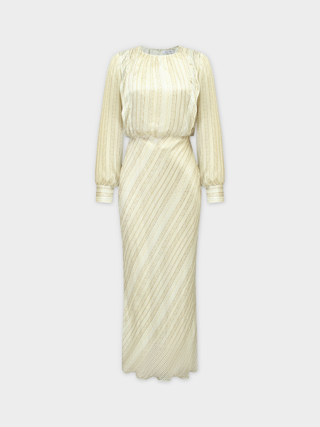 STRIPED RIBBON DRESS-CREAM