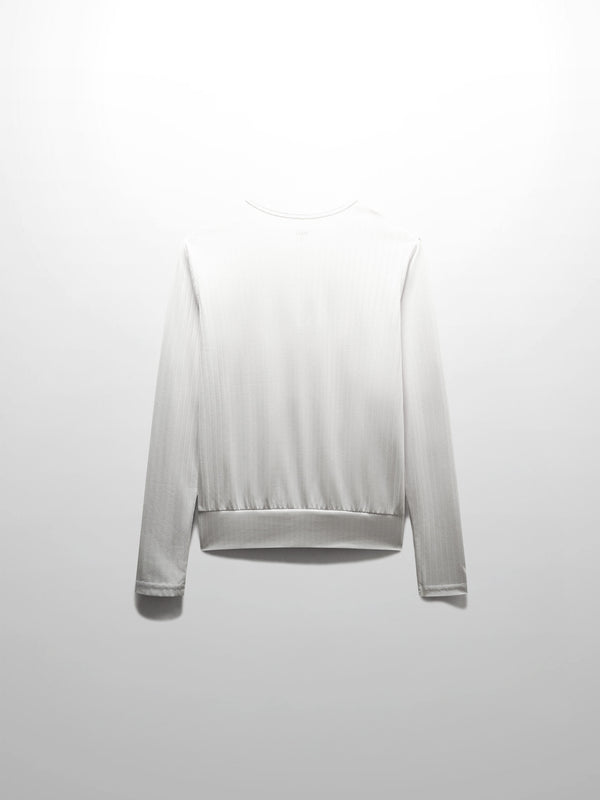 Ribbed High V Bomber-White