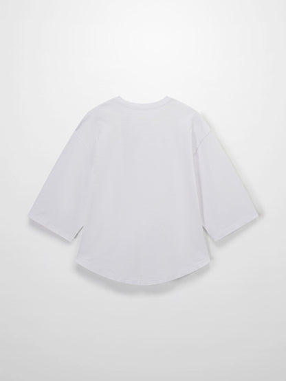 Floral Motif Oversized Tee-Blue