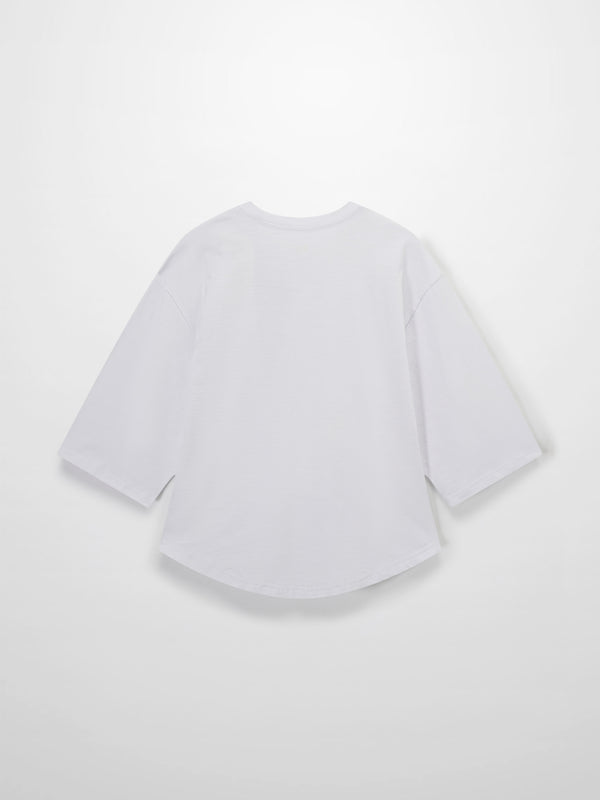 Floral Motif Oversized Tee-Blue