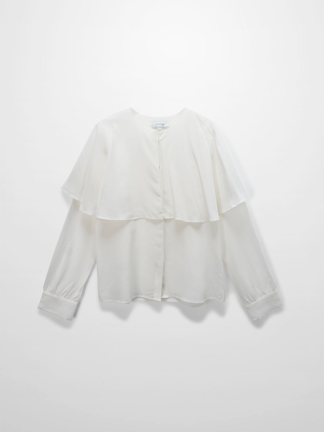 Silk Cape Blouse-Cream