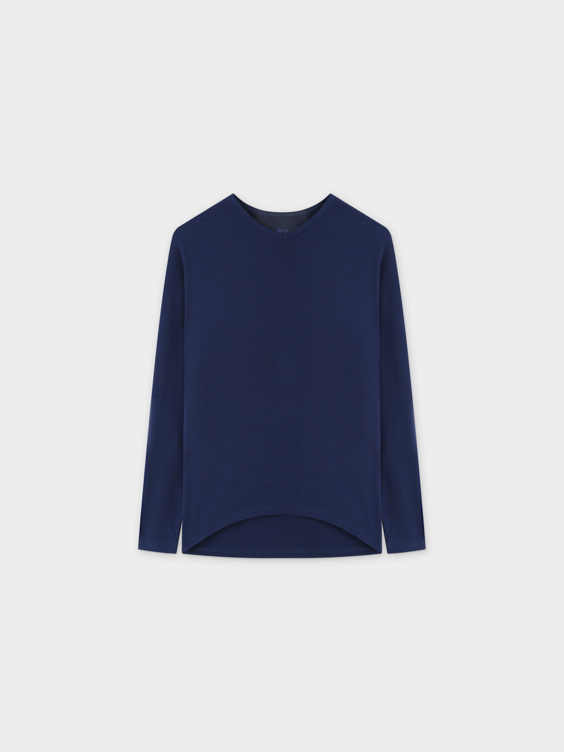 RIBBED DOLMAN TEE -NAVY