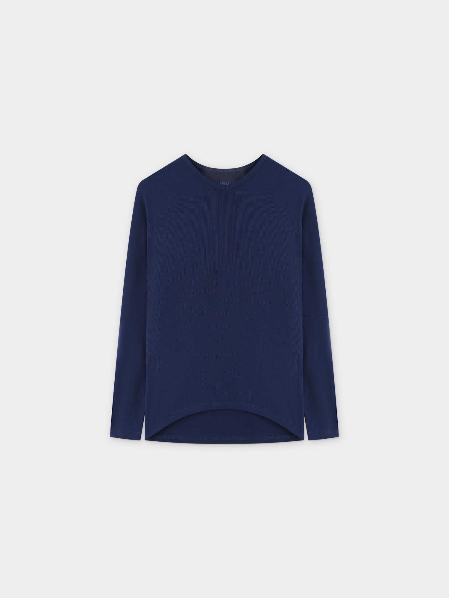 RIBBED DOLMAN TEE -NAVY