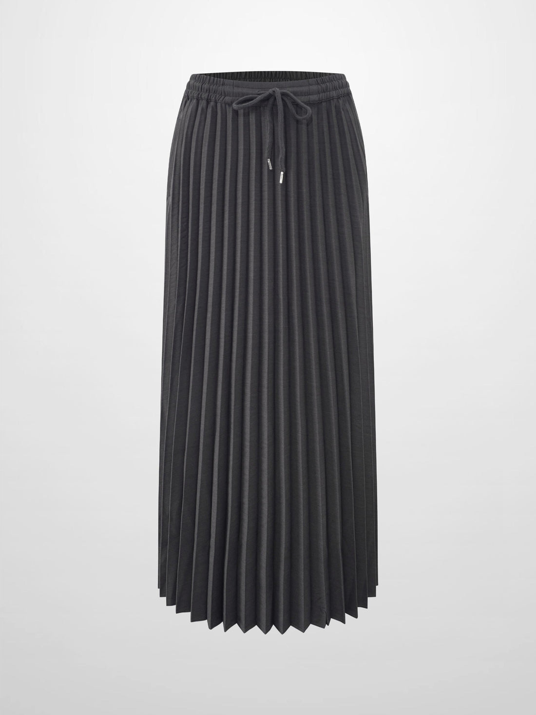 Elastic Waist Micro Pleat Skirt-Denim Black